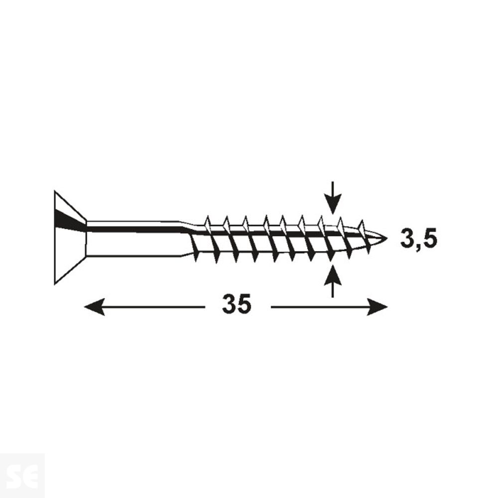 Tirafondo 3,5x35 mm -  Pz Galvanizado (20 uds.)