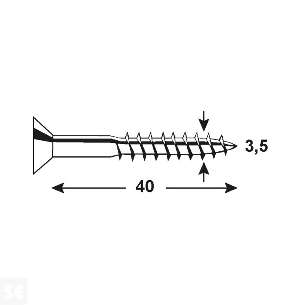 Tirafondo 3,5x40 mm - Pz Galvanizado (16 uds.)