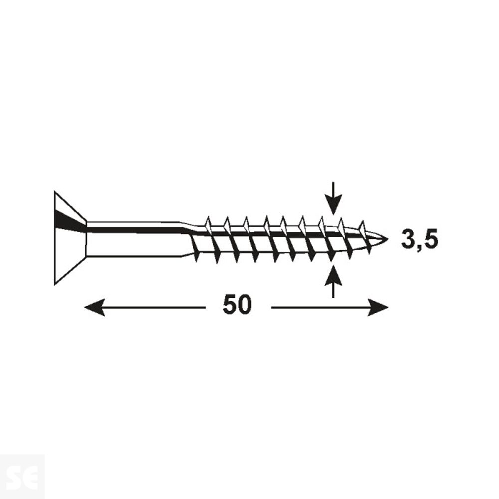 Tirafondo 3,5x50 mm -  Pz Galvanizado (16 uds.)