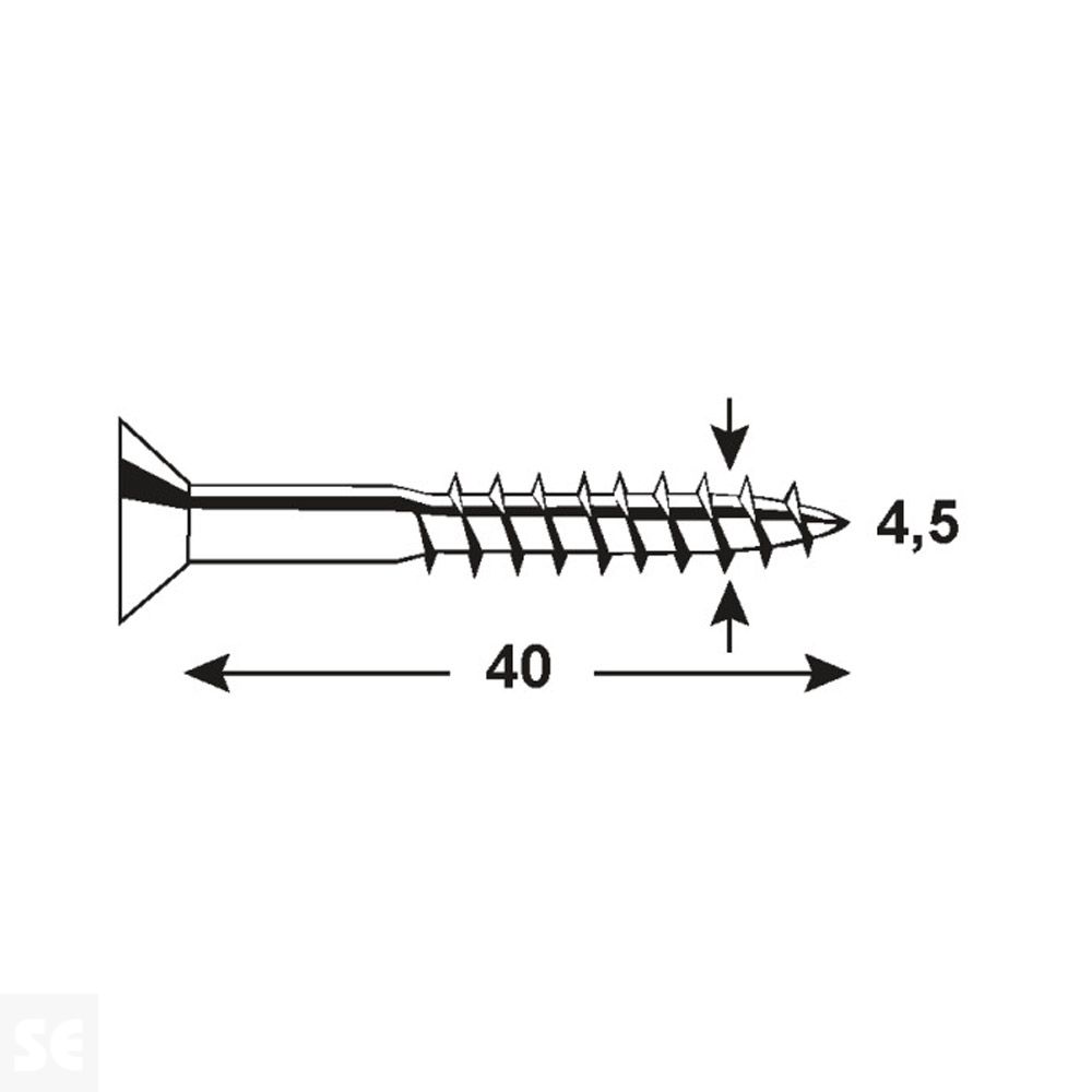 Tirafondo 4,5x40 mm -  Pz Galvanizado (10 uds.)