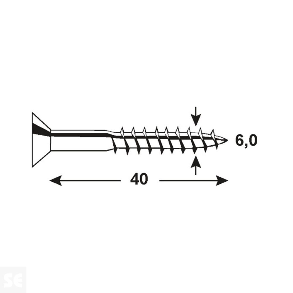 Tirafondo 6,0x40 mm - Pz Galvanizado (8) uds.