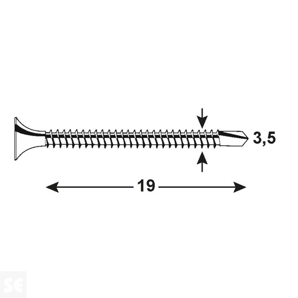 Tornillos Autoperforantes 7504 Cincado Ph 15482 3,5x19 mm