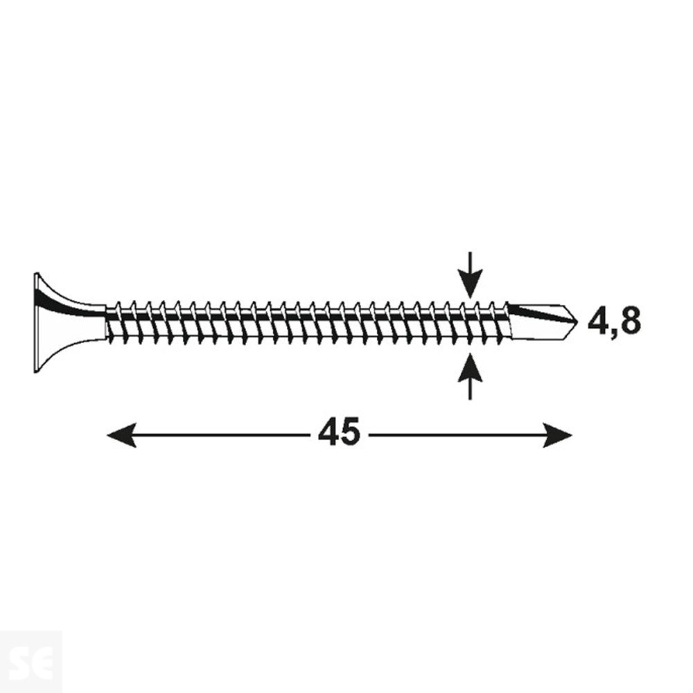 Tornillos Autoperforantes 7504 Cincado Ph 15482 4,8x45 mm (40u.)