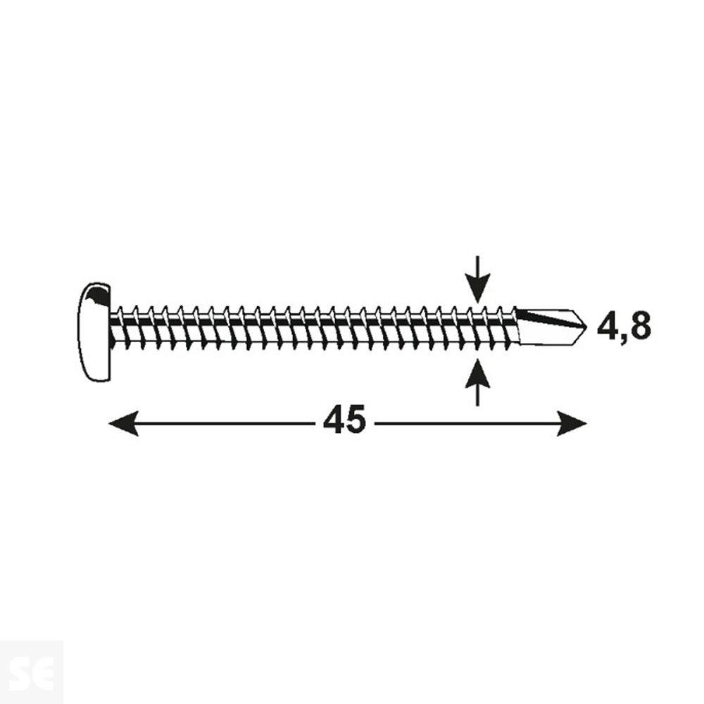 Tornillos Autoperforantes 7504 Cinc. Ph 15481 4,8x45 mm (30u.)