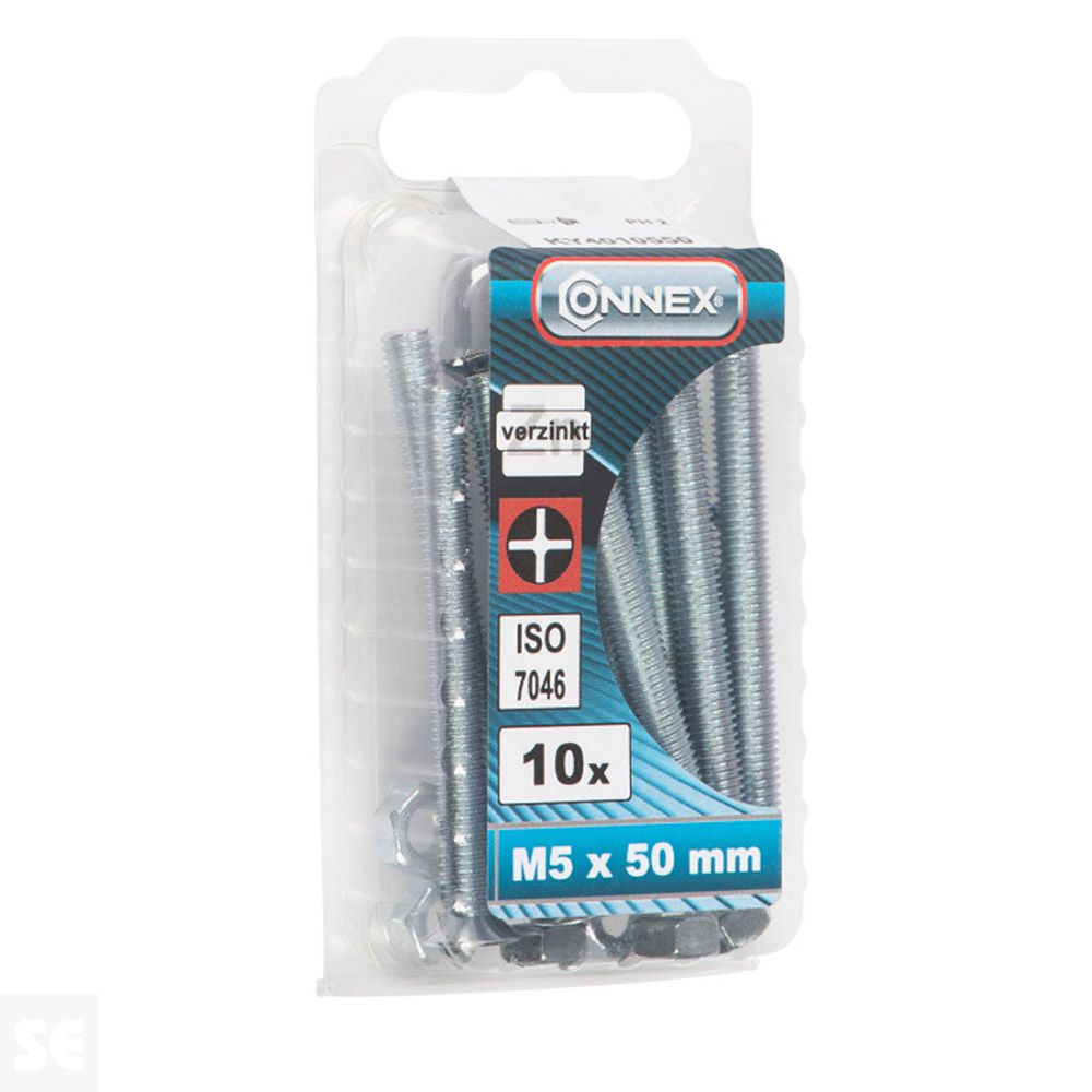 Tornillo Cabeza Avellanada + Tuerca M5x50mm. (10u.)