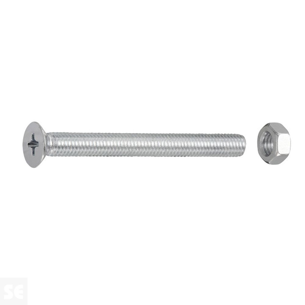 Tornillo Cabeza Avellanada + Tuerca M5x50mm. (10u.)