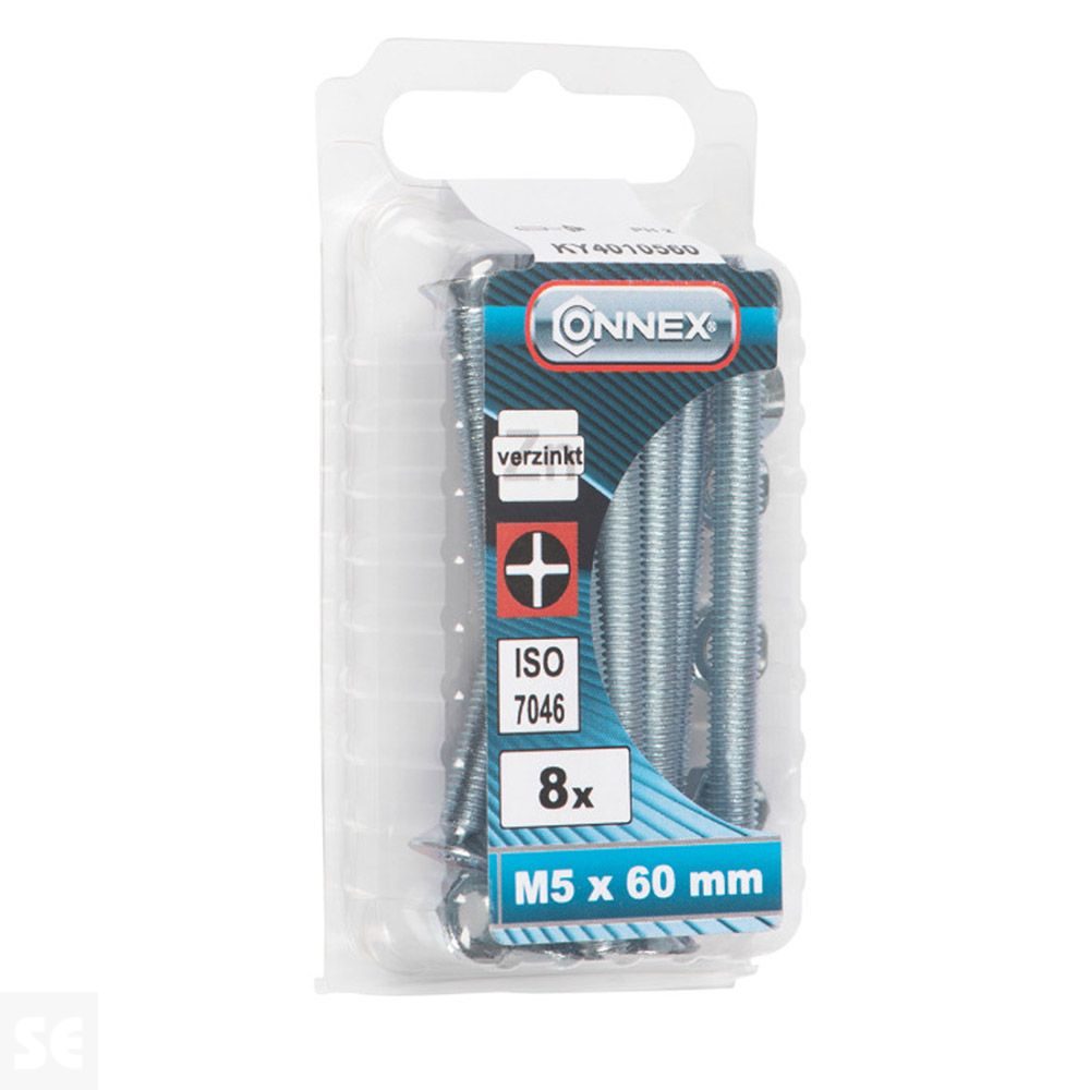 Tornillo Cabeza Avellanada + Tuerca M5x60mm. (8u.)