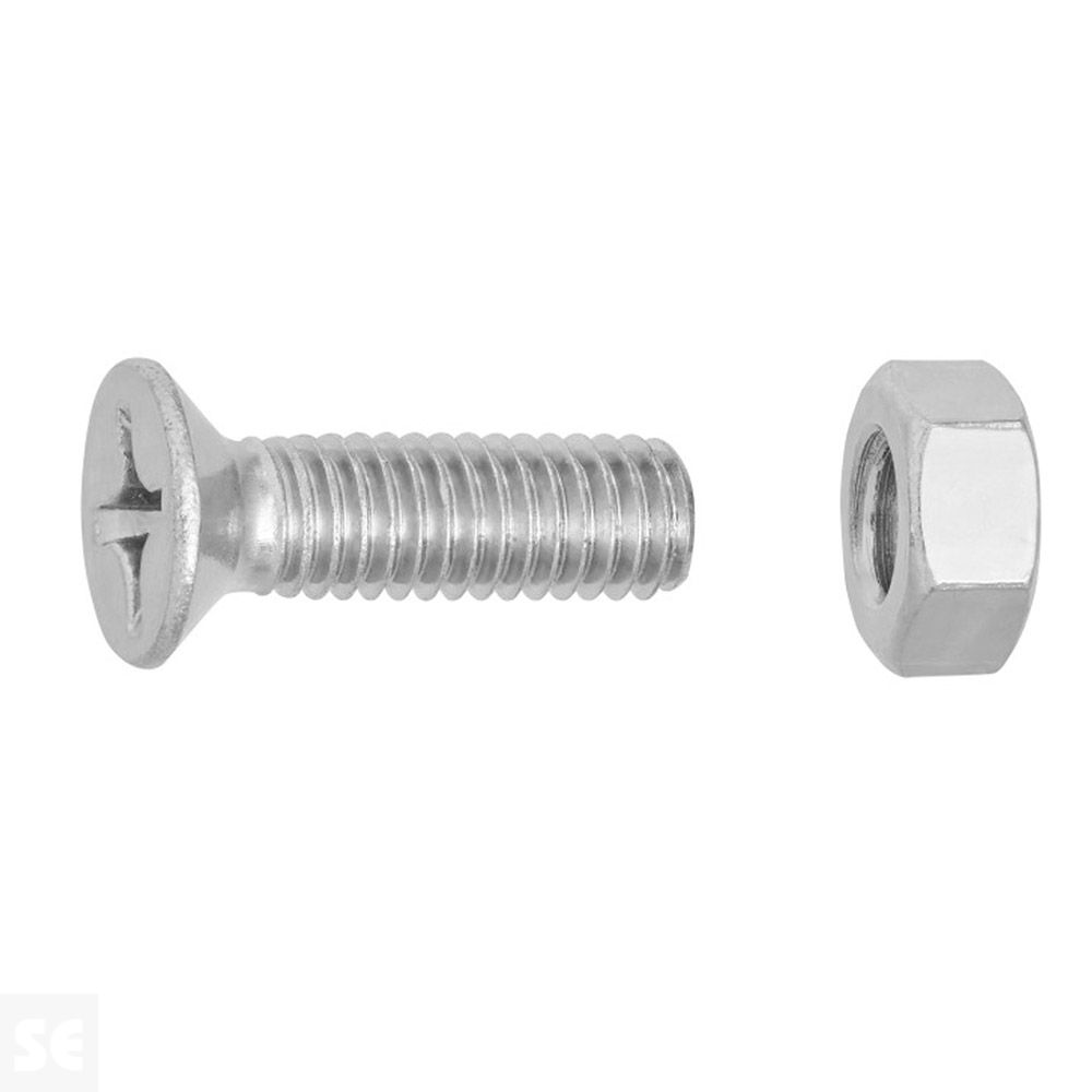 Tornillo Cabeza Avellanada + Tuerca M6x20mm. (8u.)