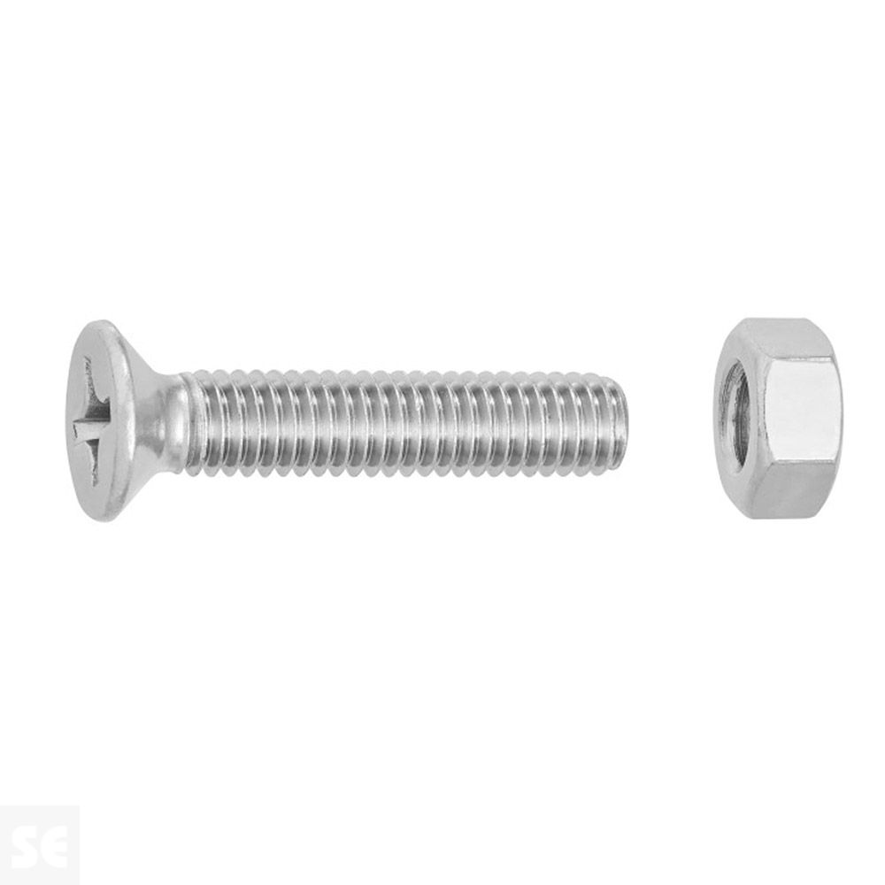Tornillo Cabeza Avellanada + Tuerca M6x30mm. (6u.)