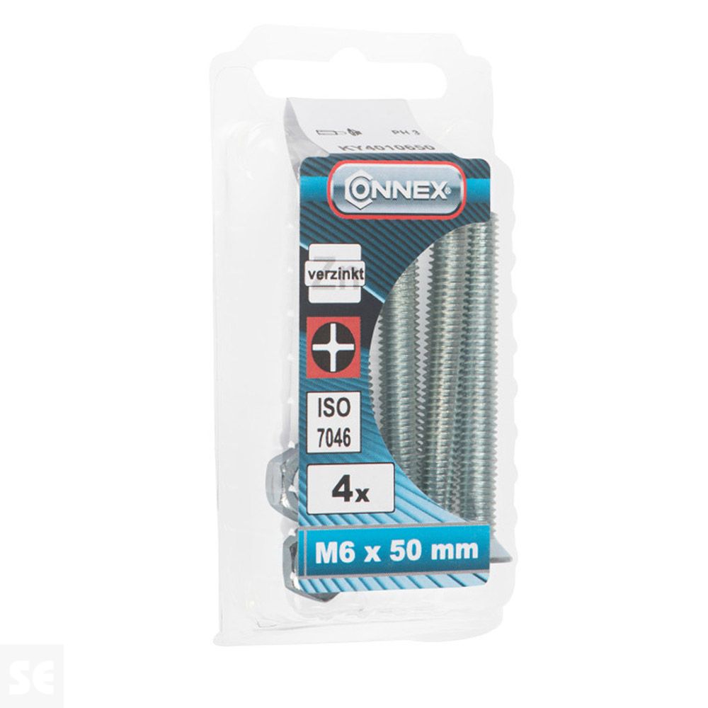 Tornillo Cabeza Avellanada + Tuerca M6x50mm. (4u.)