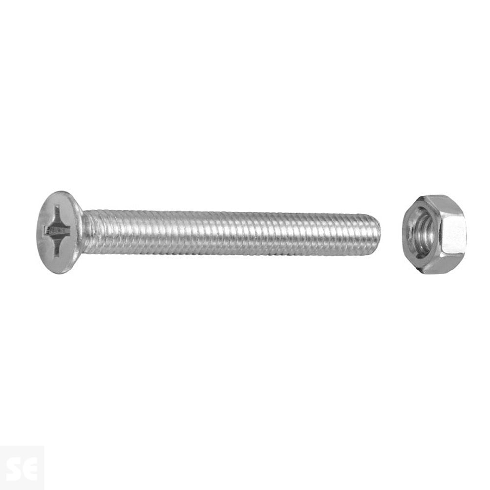 Tornillo Cabeza Avellanada + Tuerca M6x50mm. (4u.)