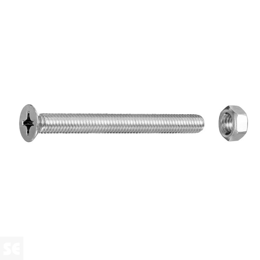 Tornillo Cabeza Avellanada + Tuerca M6x60mm. (4u.)