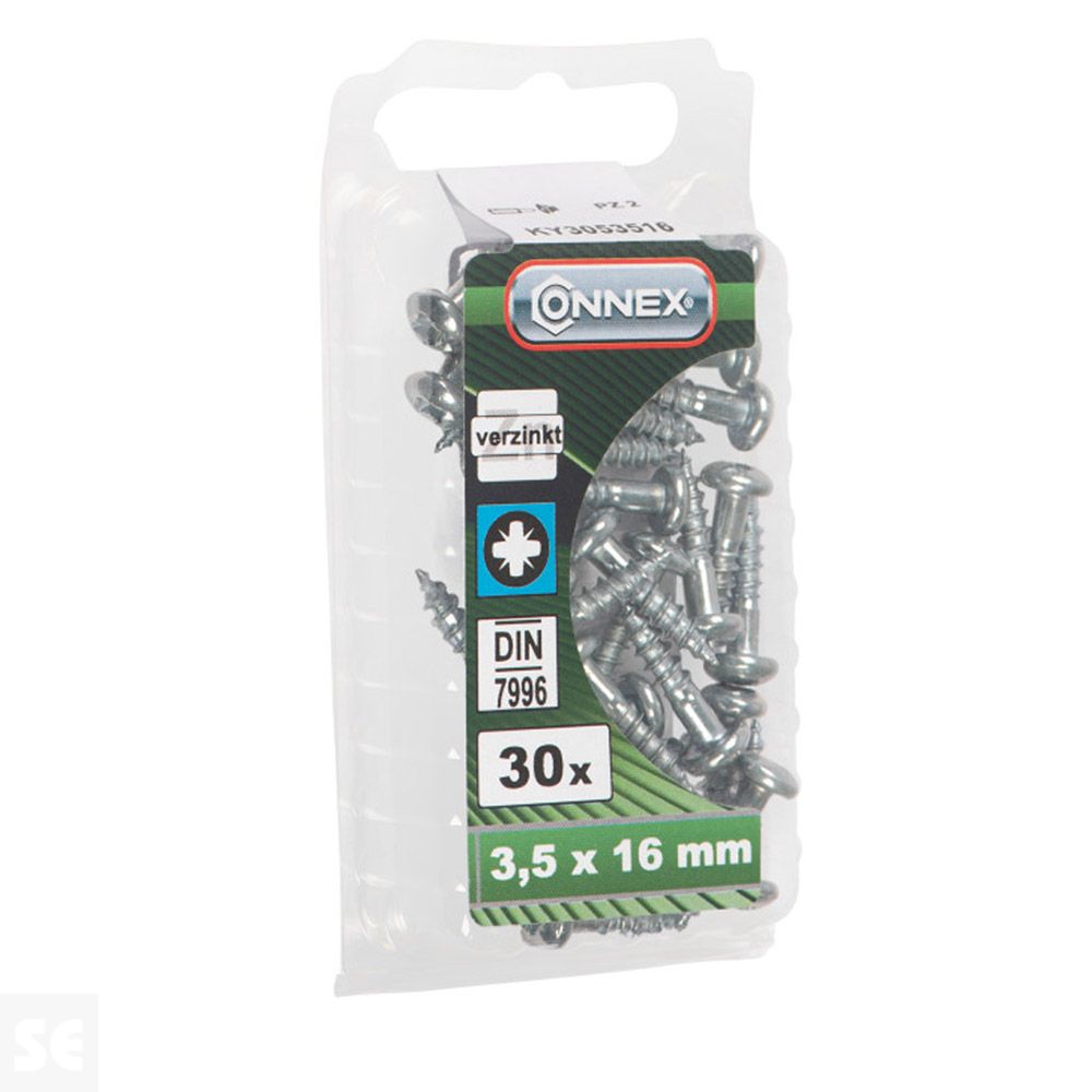 Tornillo Madera Cabeza Ovalada 3,5x16mm. P (30u.)