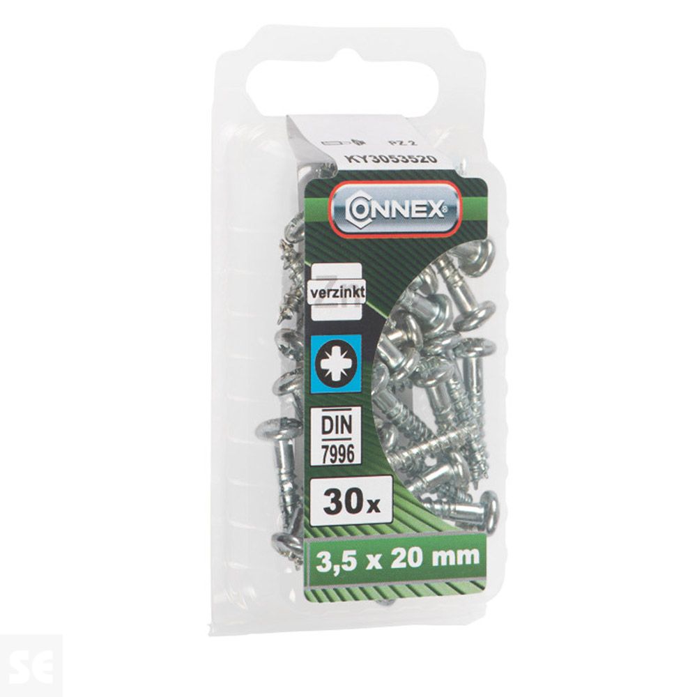 Tornillo Madera Cabeza Redonda 3,5x20mm. (30u.)