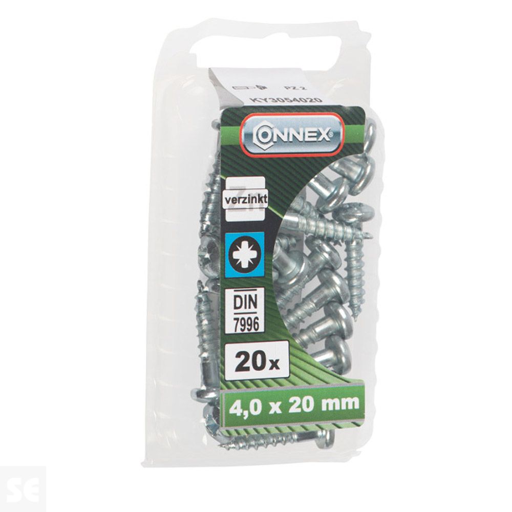 Tornillo Madera Cabeza Redonda Galvanizado 4x20mm. (20u.)