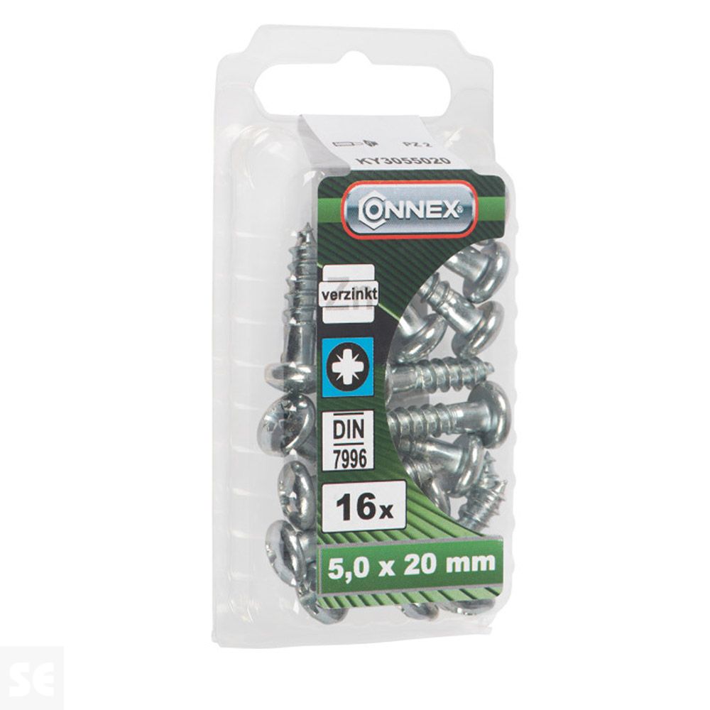 Tornillo Madera Cabeza Redonda Galvanizado 5x20mm. (16u.)