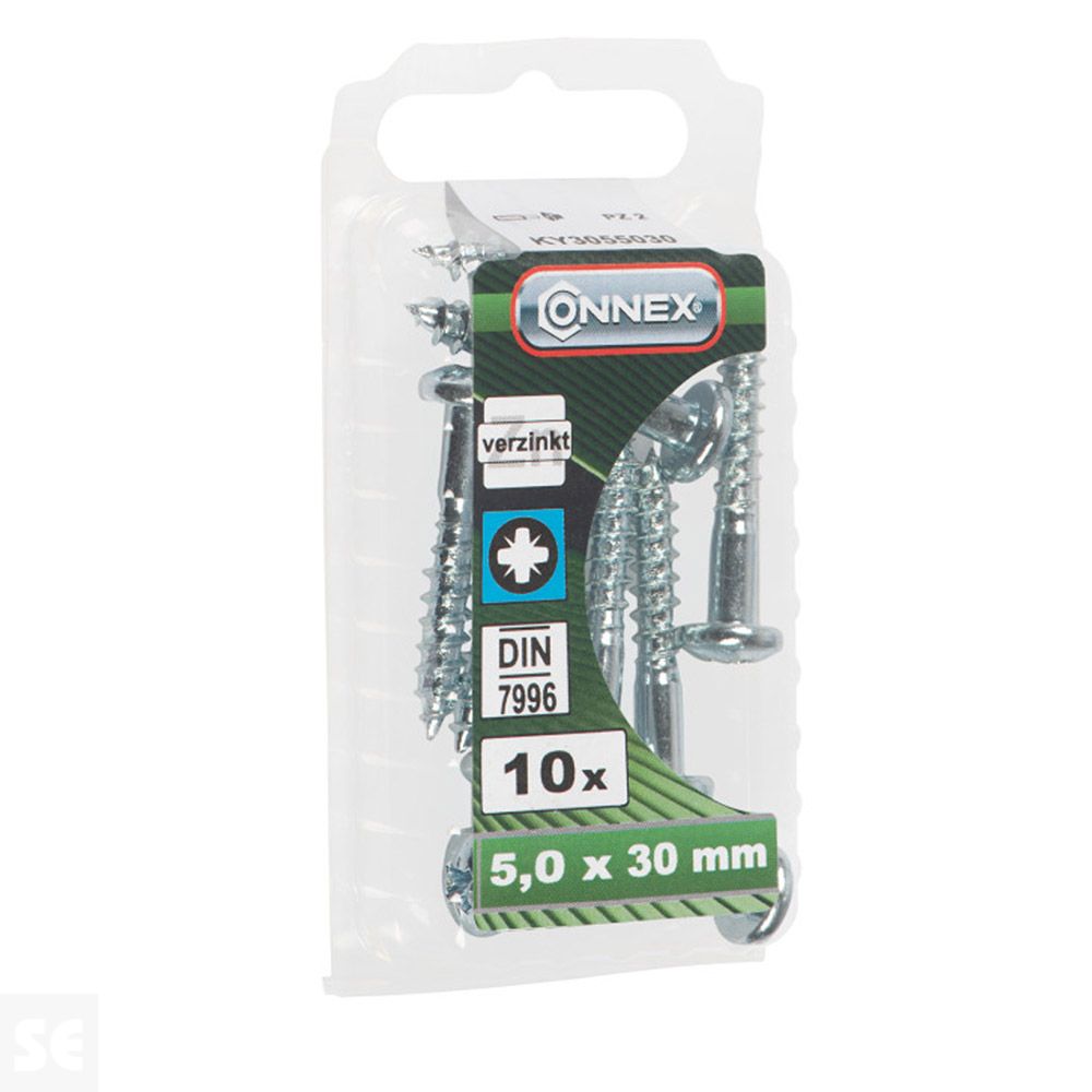 Tornillo Madera Cabeza Redonda Galvanizado 5x30mm. (10u.)