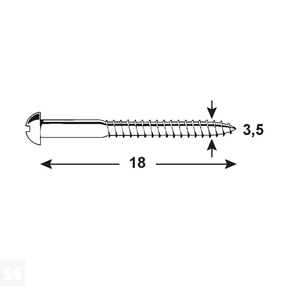 Tornillo para Madera Cerrajero 3,5x18mm. (20u.)