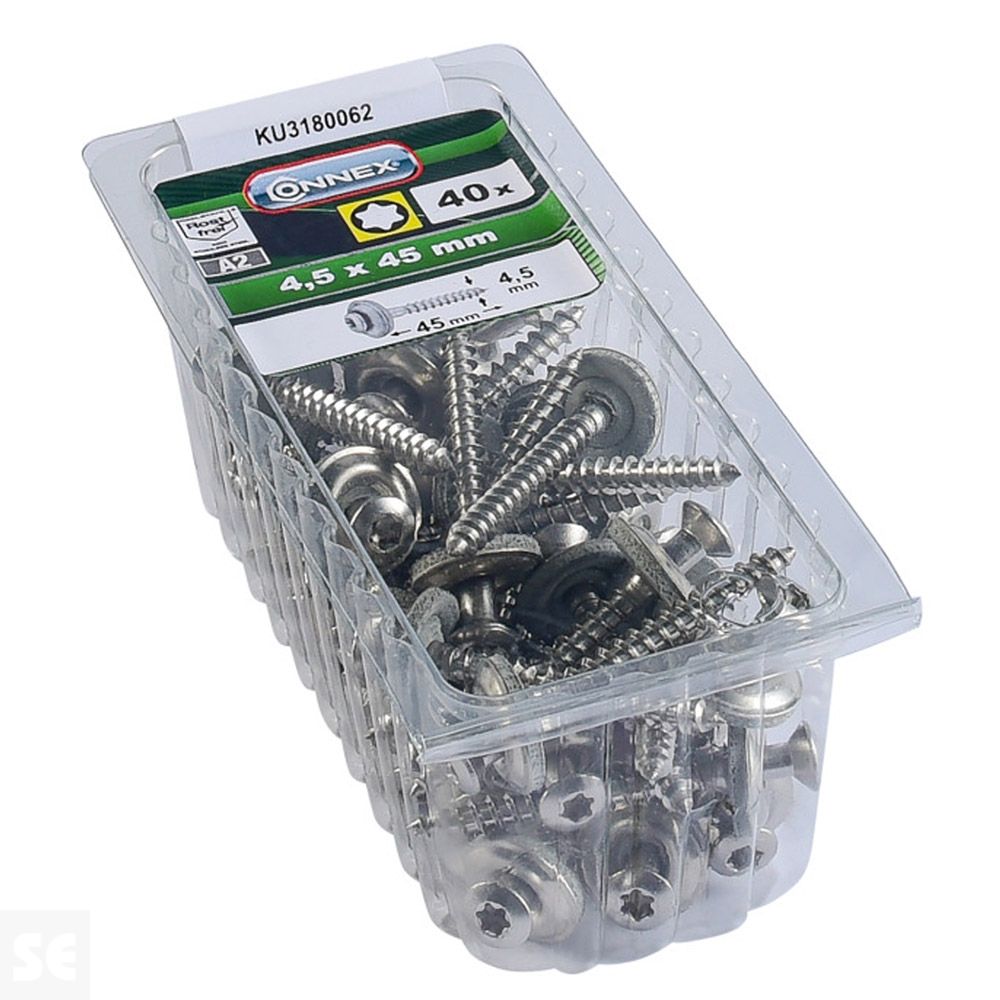 Tornillo con Embellecedor Inox.4,5x4