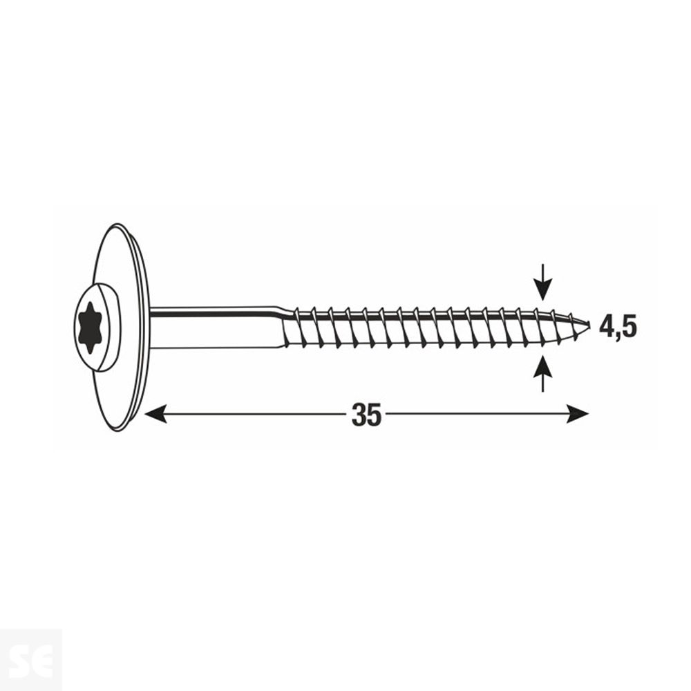 Tornillo con Embellecedor Inox.4,5x35mm. (12u.)