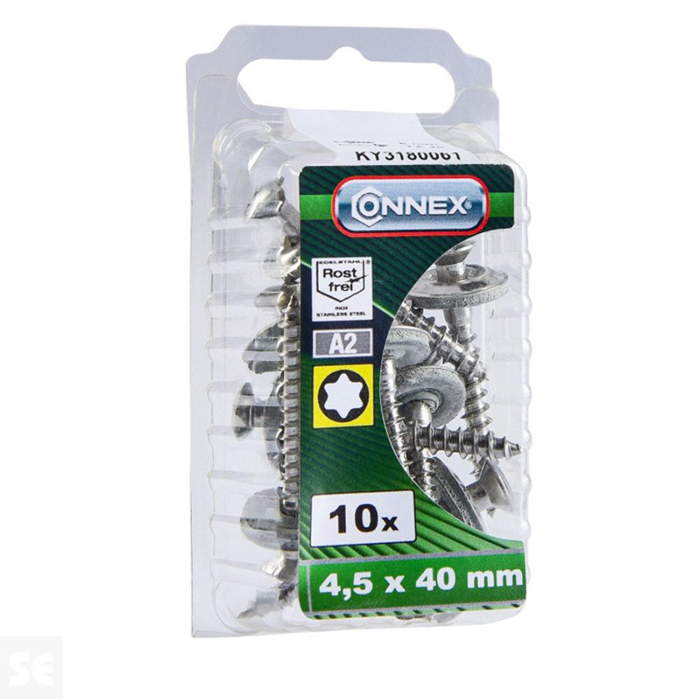 Tornillo con Embellecedor Inox.5,0x40mm. (10u.)