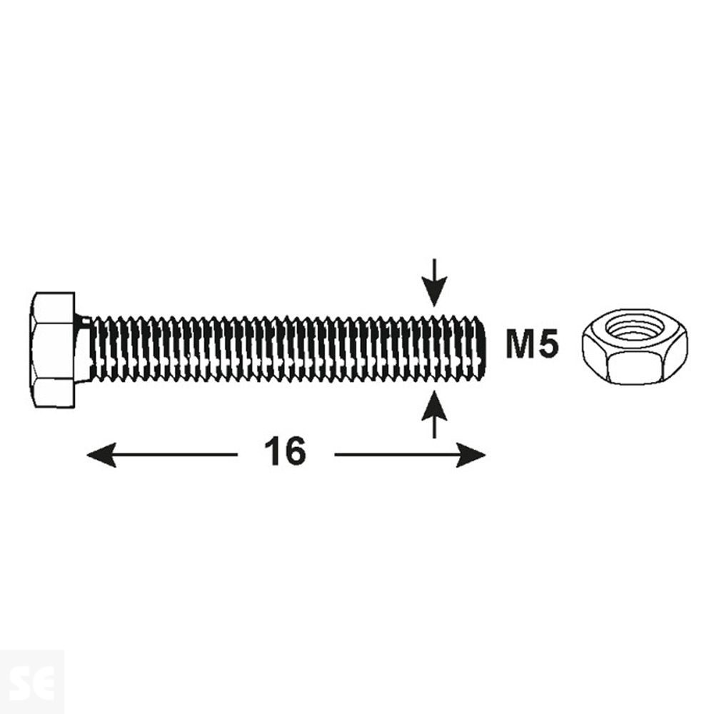 Tornillo Hexagonal Rosca Din933 Vz Ph 7072 M5x16 (50u.)