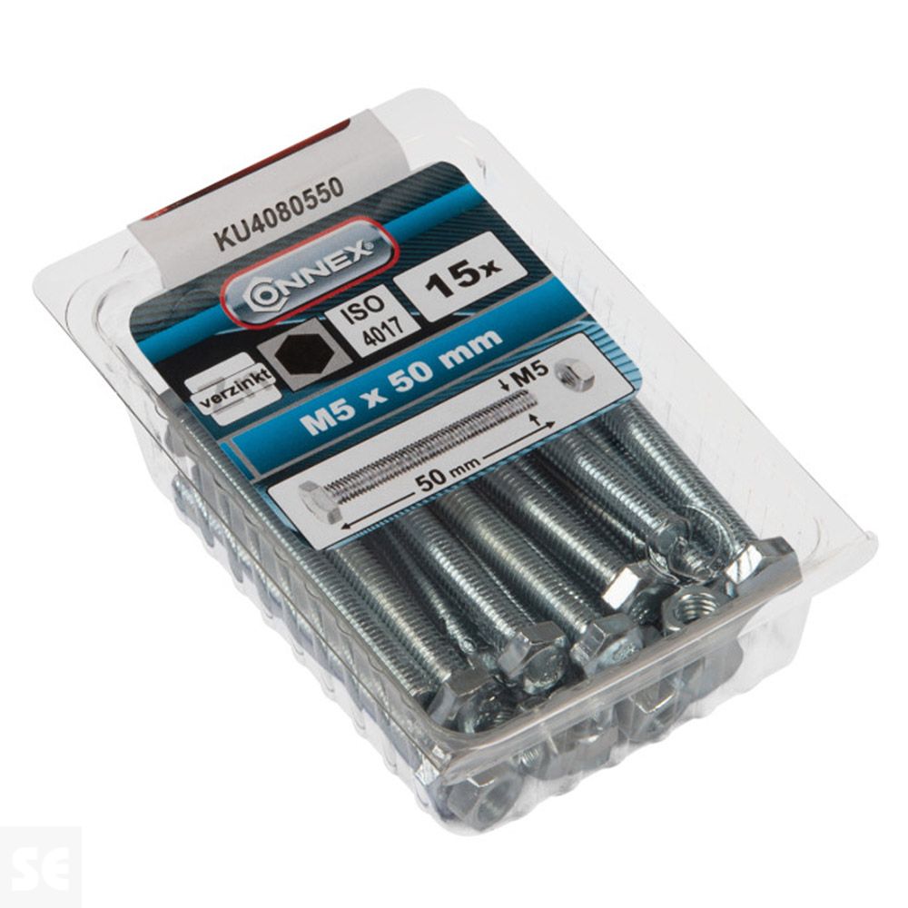 Tornillo Cabeza Hexagonal con Tuerca Cincada  Vz Ph 7079 M5x40 mm (15u.)