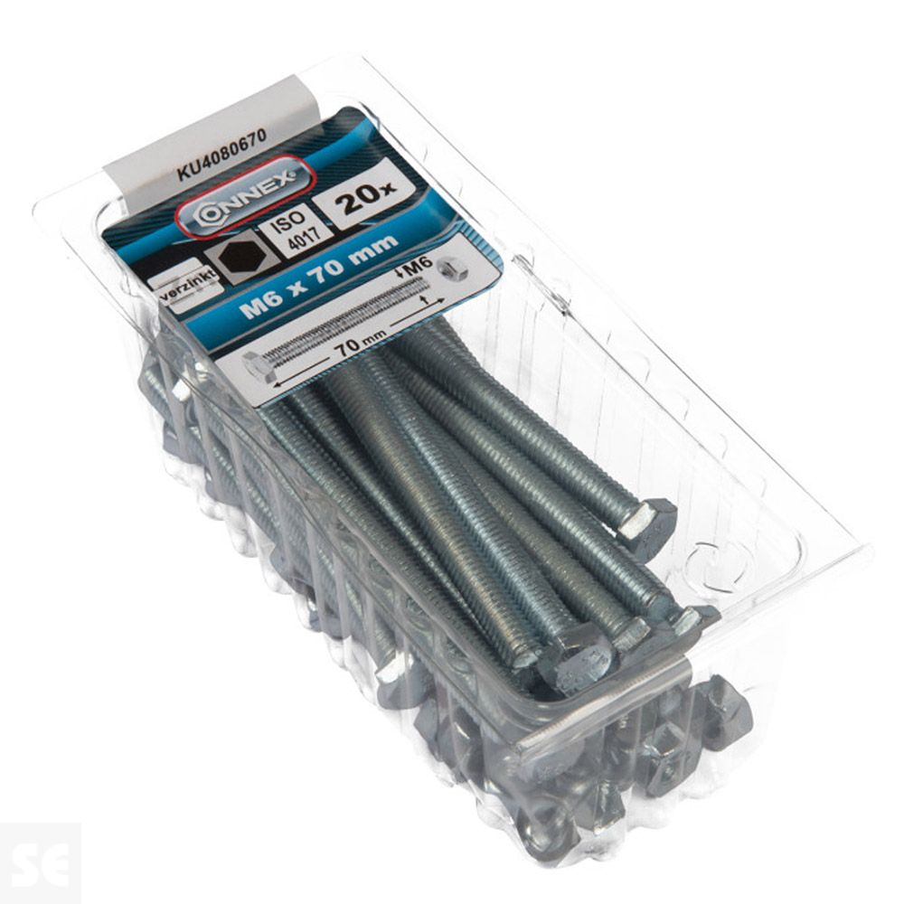 Tornillo Cabeza Hexagonal con Tuerca Cincada  Vz Ph 7097 M6x60 mm (20u.)