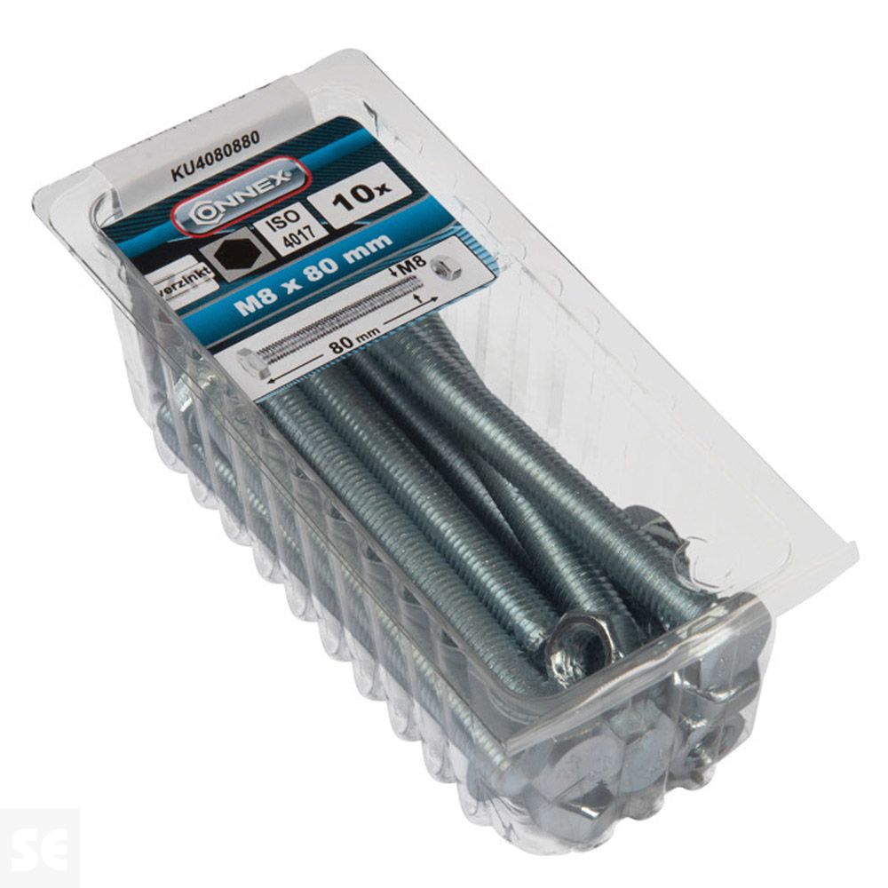 Tornillo Cabeza Hexagonal con Tuerca Cincada  Vz Ph 7111 M8x70 mm (10u.)