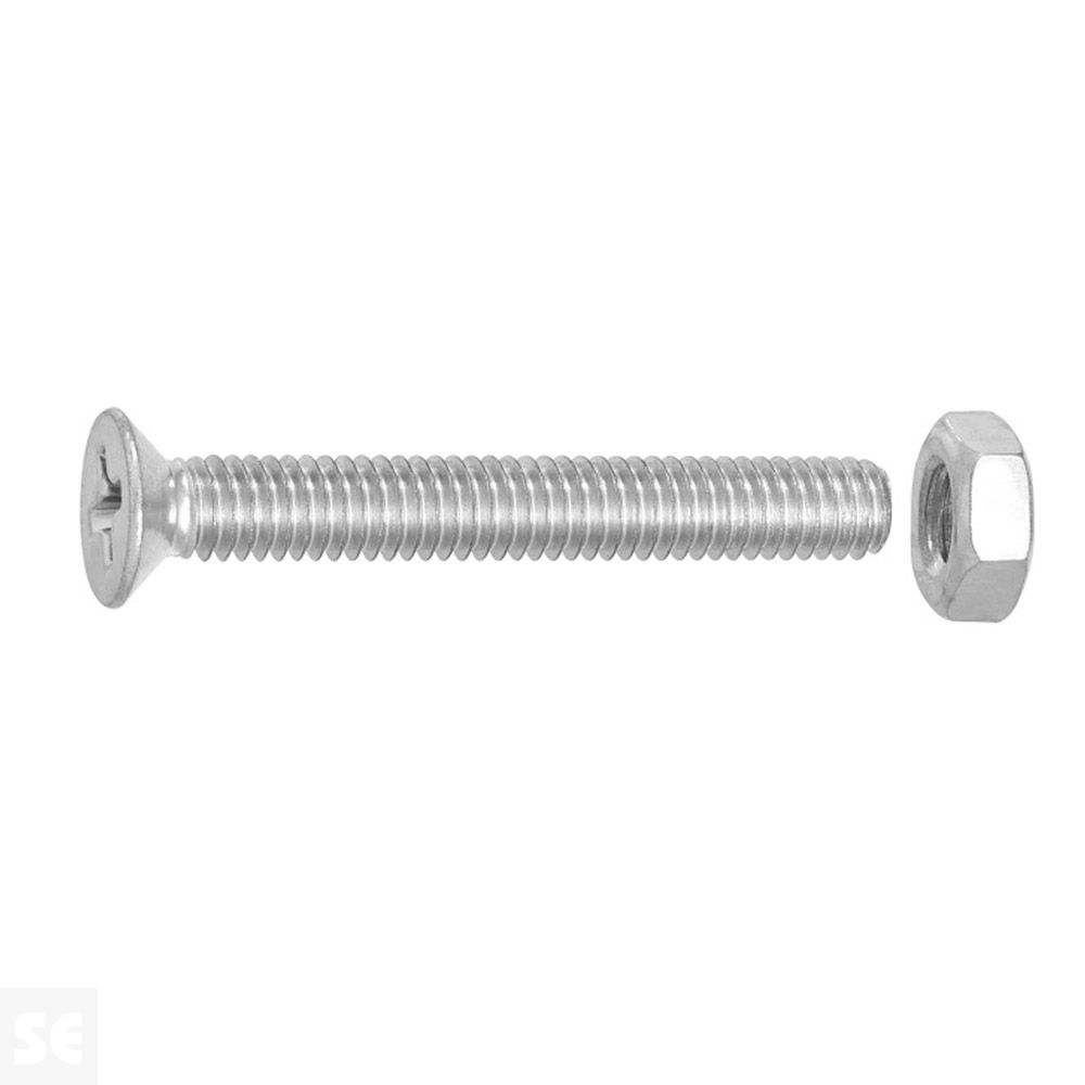 Tornillo Cabeza Avellanada + Tuerca M4x30mm. (12u.)