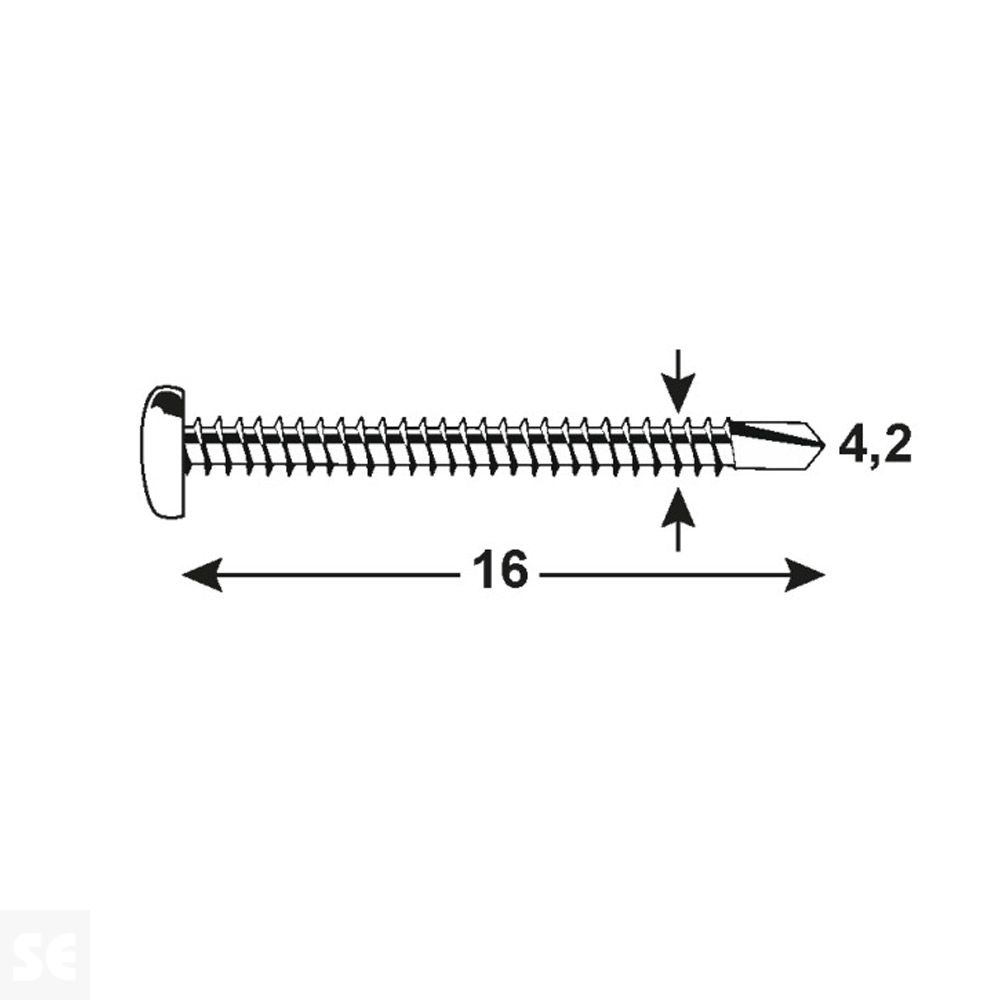 Tornillo cabeza redonda 4,2x16 mm Vz (30 uds.)