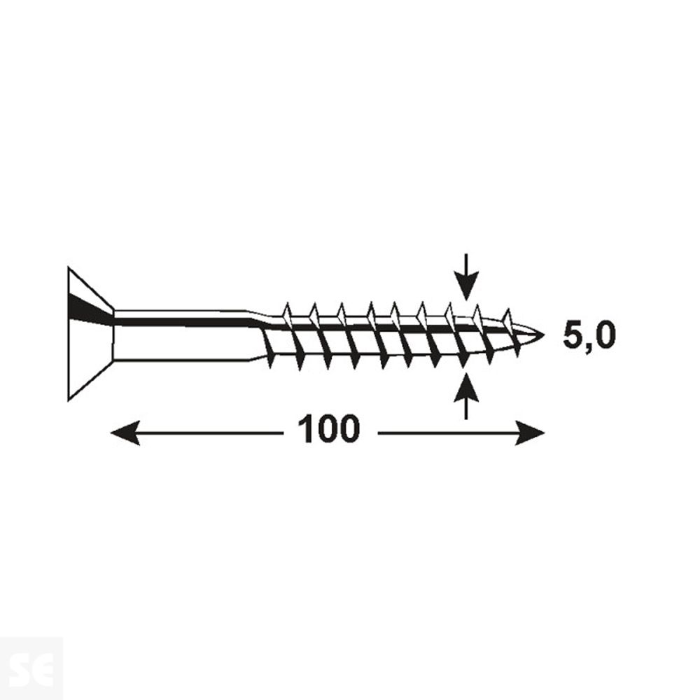 Tornillos para Madera 5x100 Pozidrip Pz Inoxidable A2