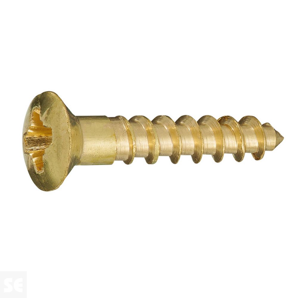 Tornillo Madera Cabeza Ovalada Latonado 4x20mm. (20u.)