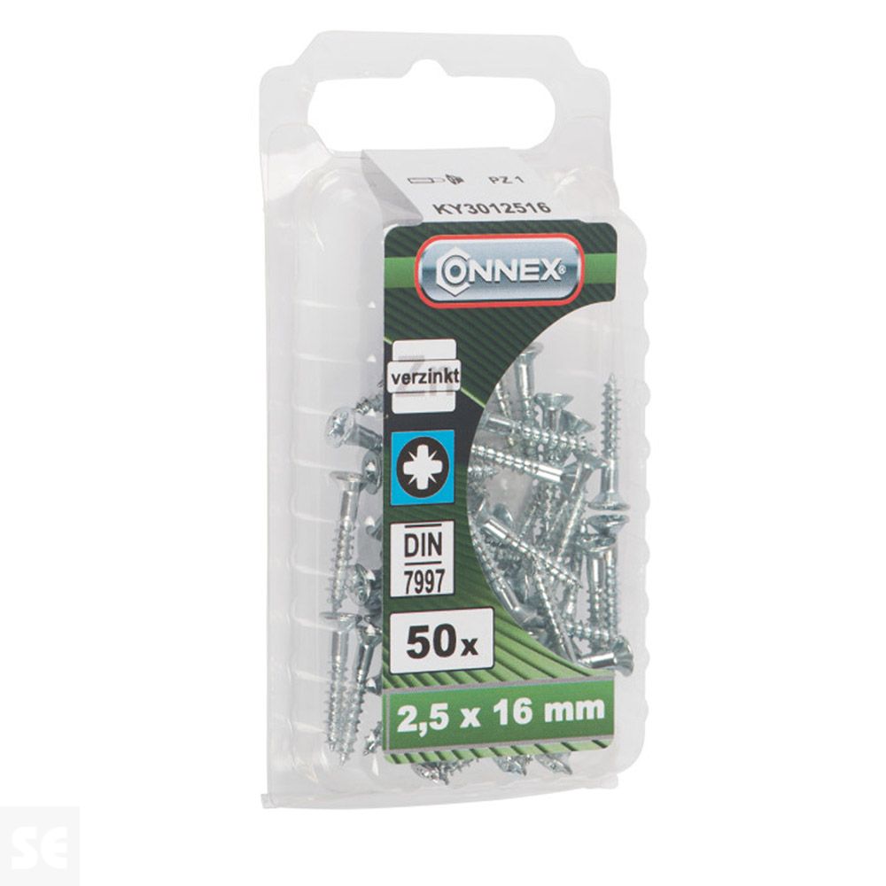 Tornillo Madera Rasgada Galvanizado.2,5x16mm. (50u.)