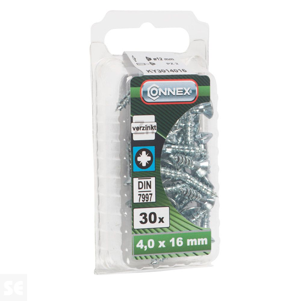 Tornillo Madera Rasgada Galvanizado 4x16mm. (30u.)