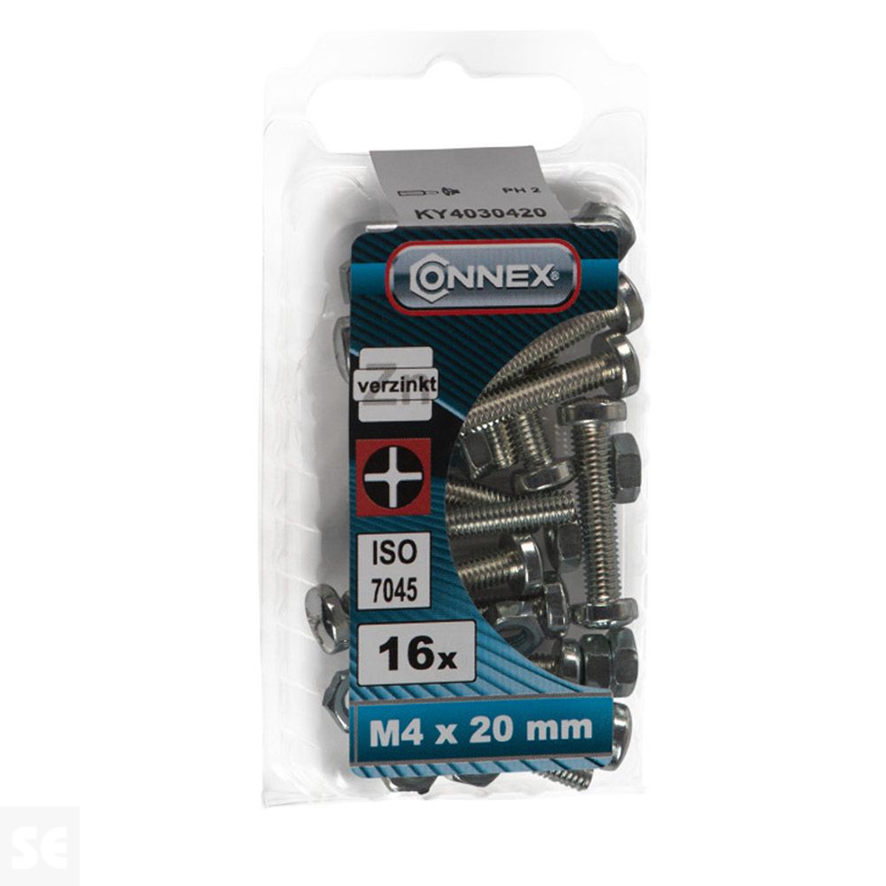 Tornillo Cabeza Redonda Ranura 4x20mm. (16u.)