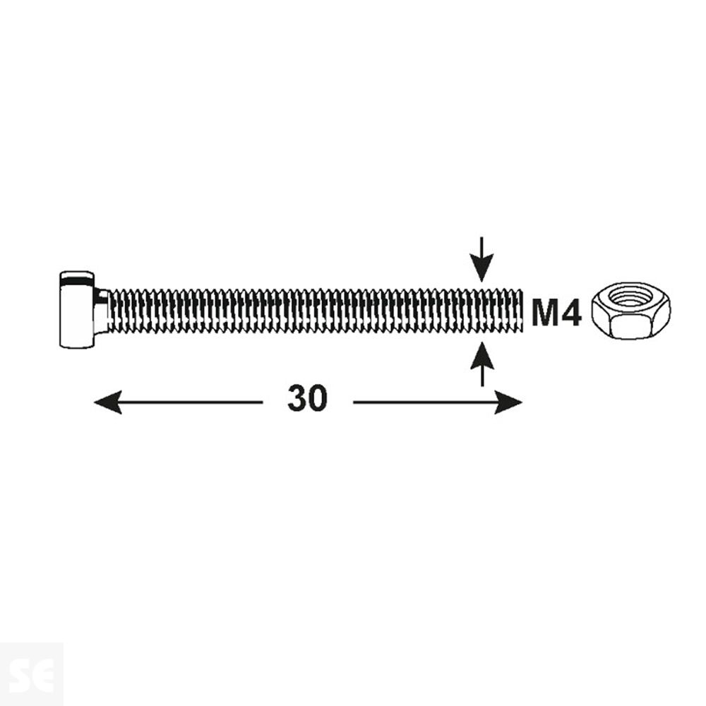 Tornillo Cabeza Redonda Ranura 4x30mm. (10u.)