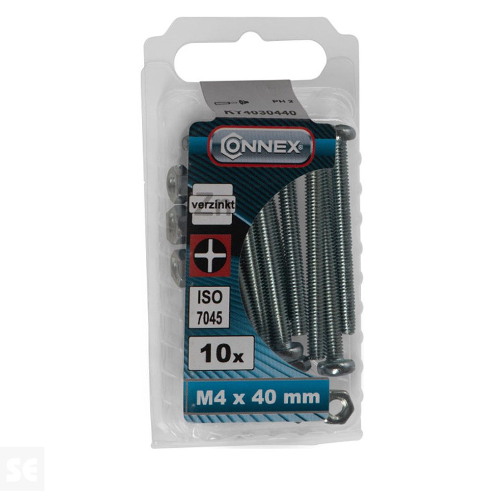 Tornillo Cabeza Redonda Ranura 4x40mm. (10u.)