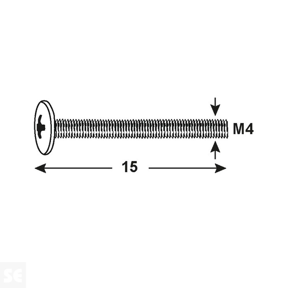 Tornillo Roscado Galvanizado M4x15mm (14u.)