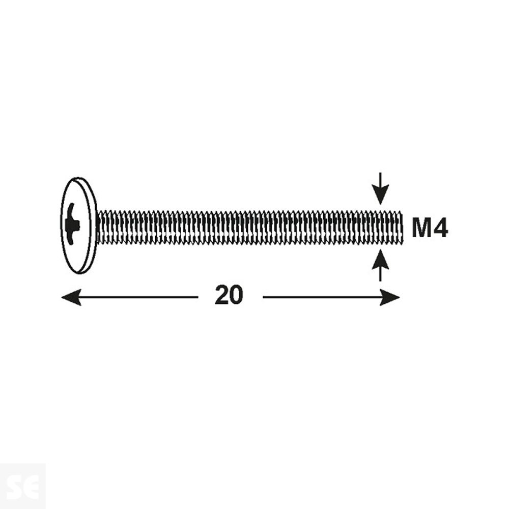 Tornillo Roscado Galvanizado M4x20mm (14u.)