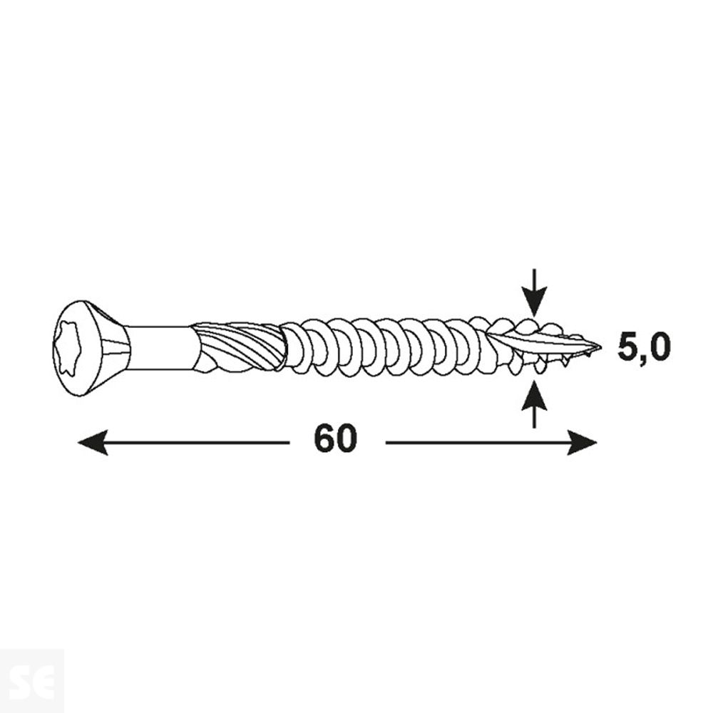 Tornillo P/Terrazas Inox Tx25