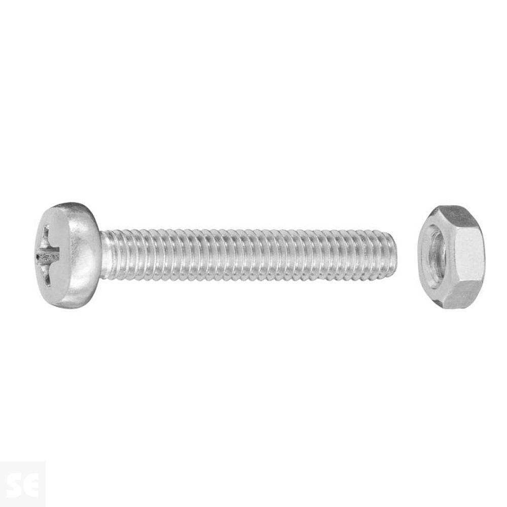 Tornillo Cabeza Redonda + Tuerca M4 x 25 mm (65u.)