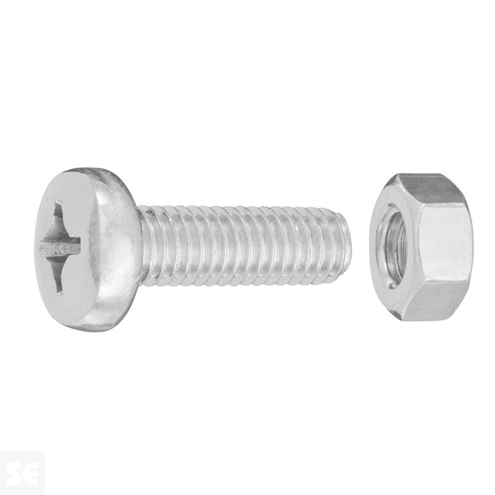 Tornillo Cabeza Redonda + Tuerca M6 x 20 mm (30u.)