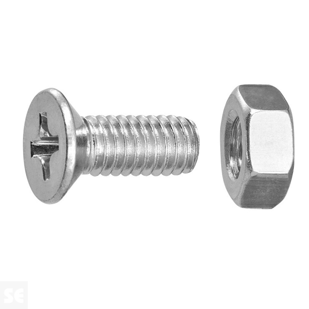 Tornillo Cabeza Avellanada + Tuerca M4x10mm. (20u.)