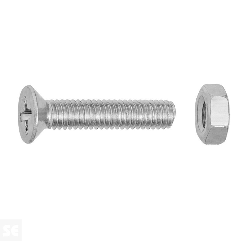 Tornillo Cabeza Avellanada + Tuerca M4x20mm. (20u.)