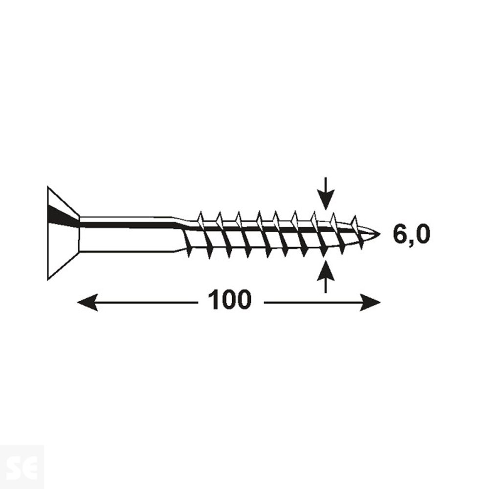 Tornillos Universales Cromados Tx6x100 mm (25u.)