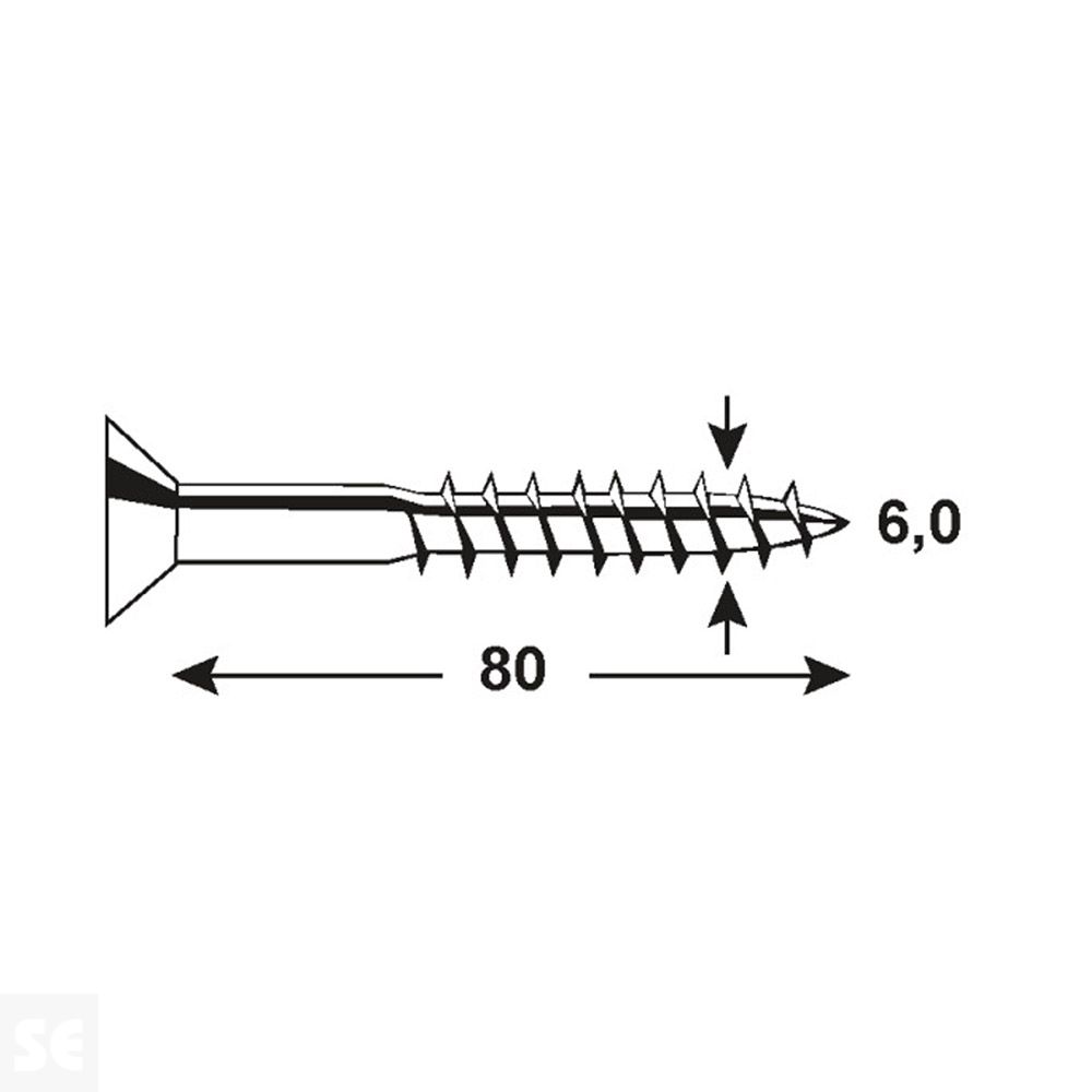 Tornillos Universales Galvanizados Tx 6,0x80