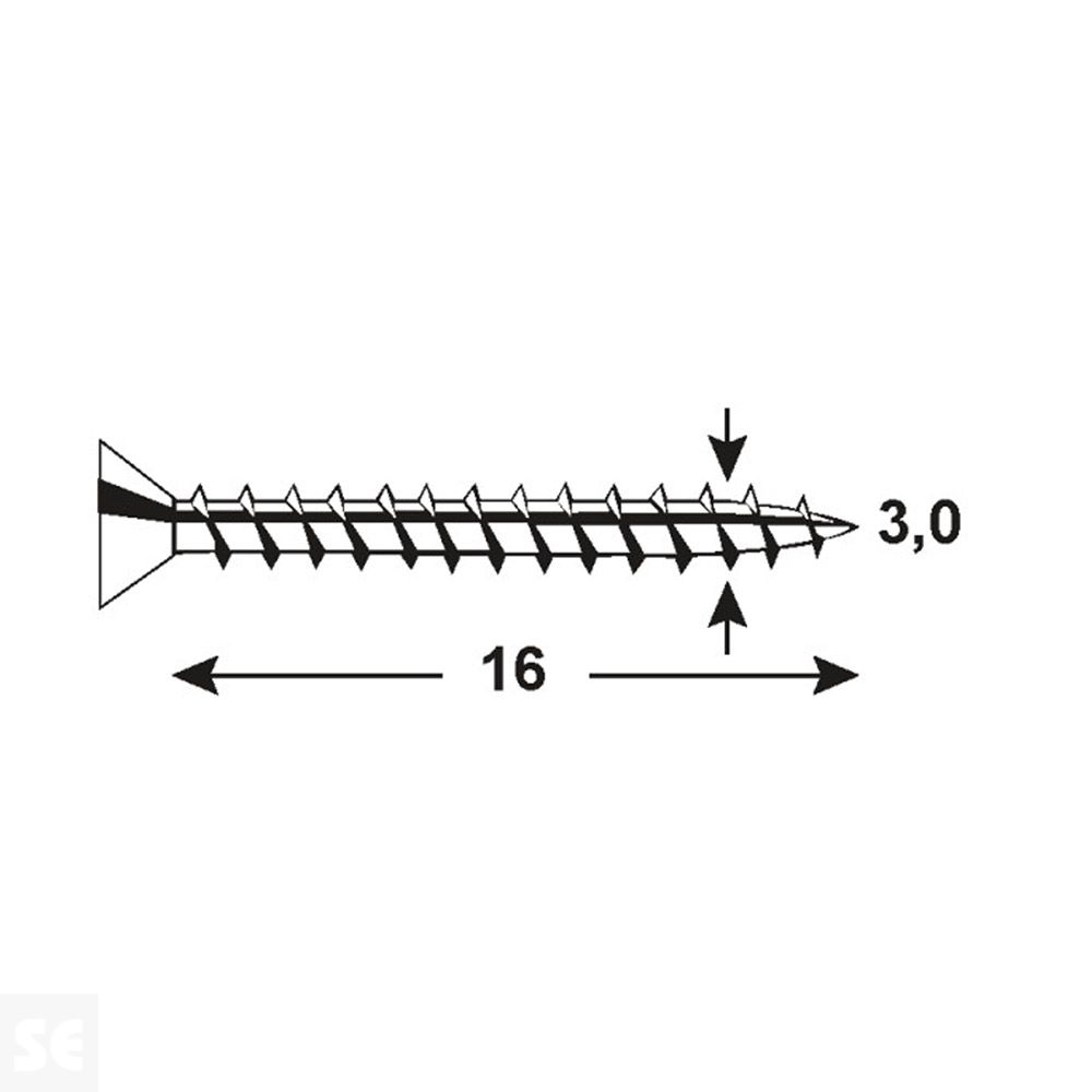 Tornillos Universales Galvanizados Pz  3,0x16