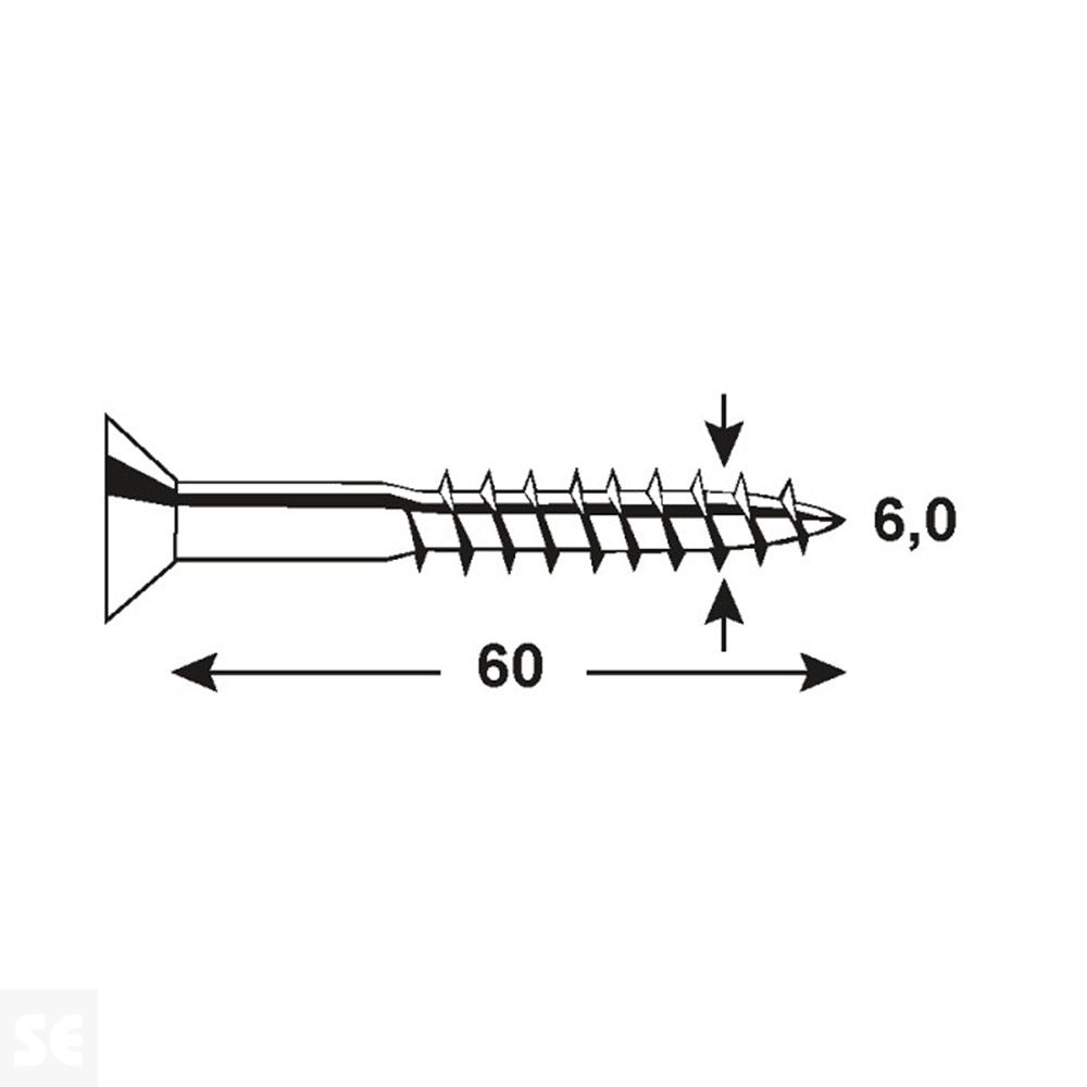 Tornillos Universales Galvanizados Tx 6,0x60 mm (40u.)