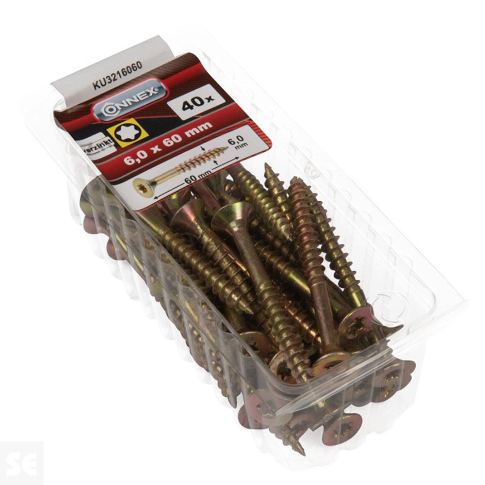 Tornillos Universales Galvanizados Tx 6,0x60 mm (40u.)